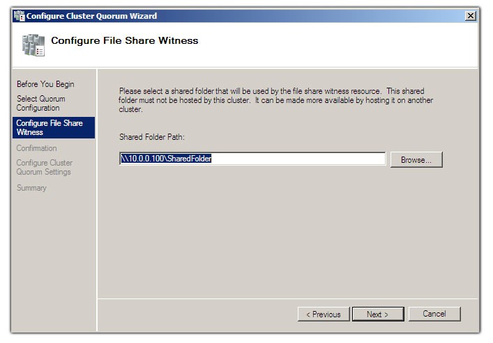 Figura 21 - Configurazione file share
